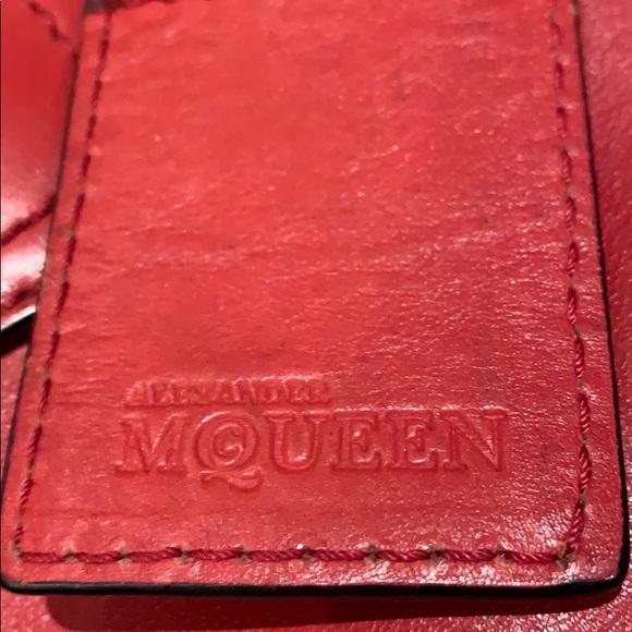 Alexander McQueen handbag.  Red Thick Leather. - Picture 2 of 16
